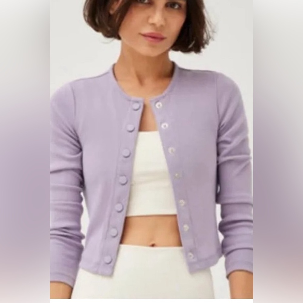 Outdoor Voices NWT CozyRib cropped cardigan in Earl Grey,sz.XS